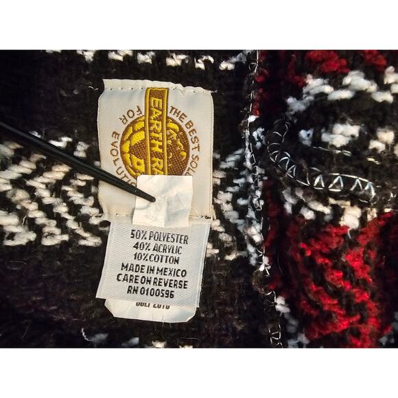 EARTH RAGZ Baja Mexican Pull Over HOODIE Rag Size Med Cotton VINTAGE Gift - Picture 6 of 7